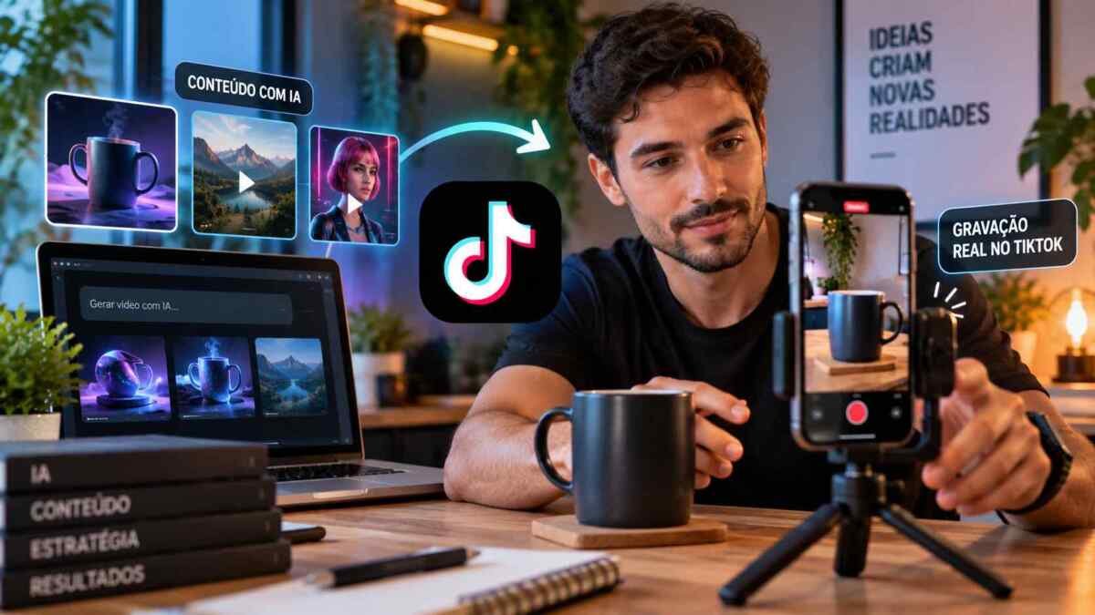 Criador gravando um vídeo diretamente pelo celular para testar a recuperação de alcance de uma conta