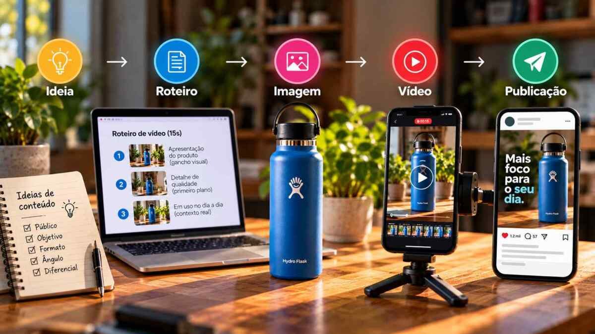 O Fluxo Simplifike separa contexto, ideação, decisão, roteiro, produção e revisão para evitar que a IA tome todas as decisões de uma vez. Fluxo Simplifike para criar conteúdo com IA em etapas