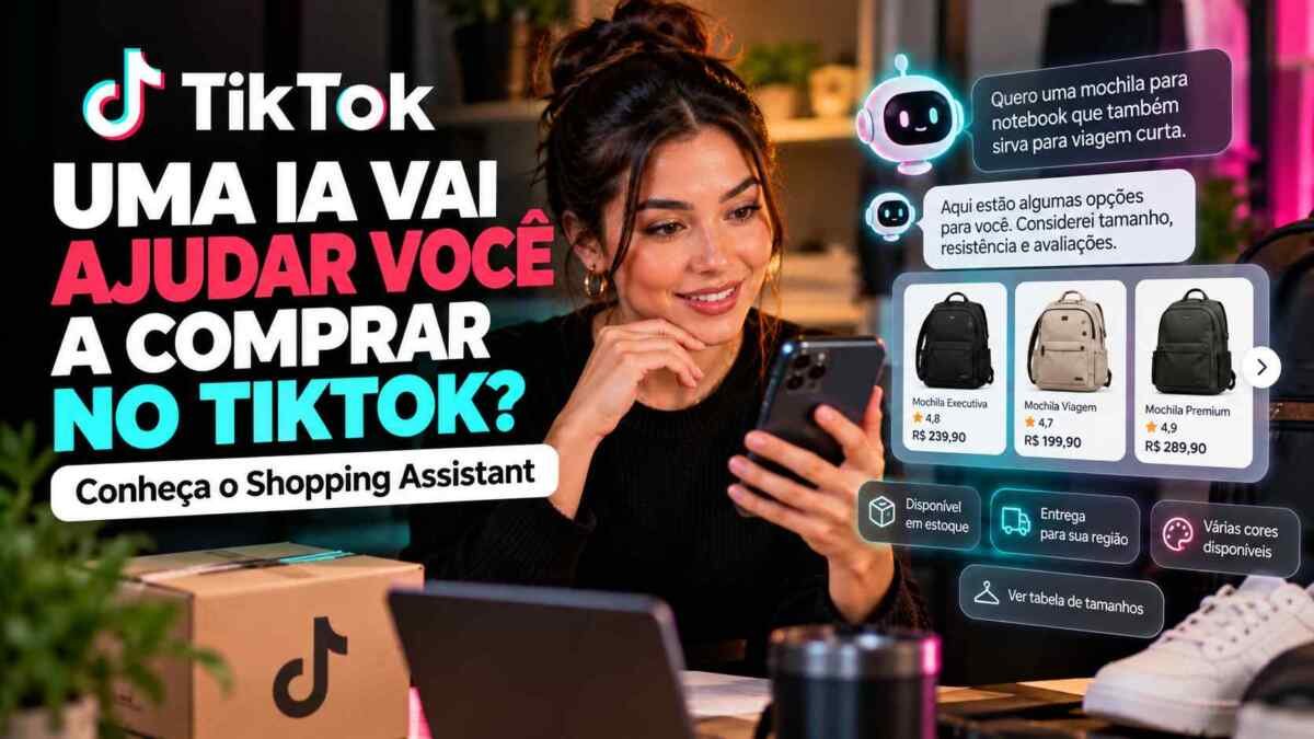 Shopping Assistant do TikTok usando inteligência artificial para ajudar na descoberta de produtos